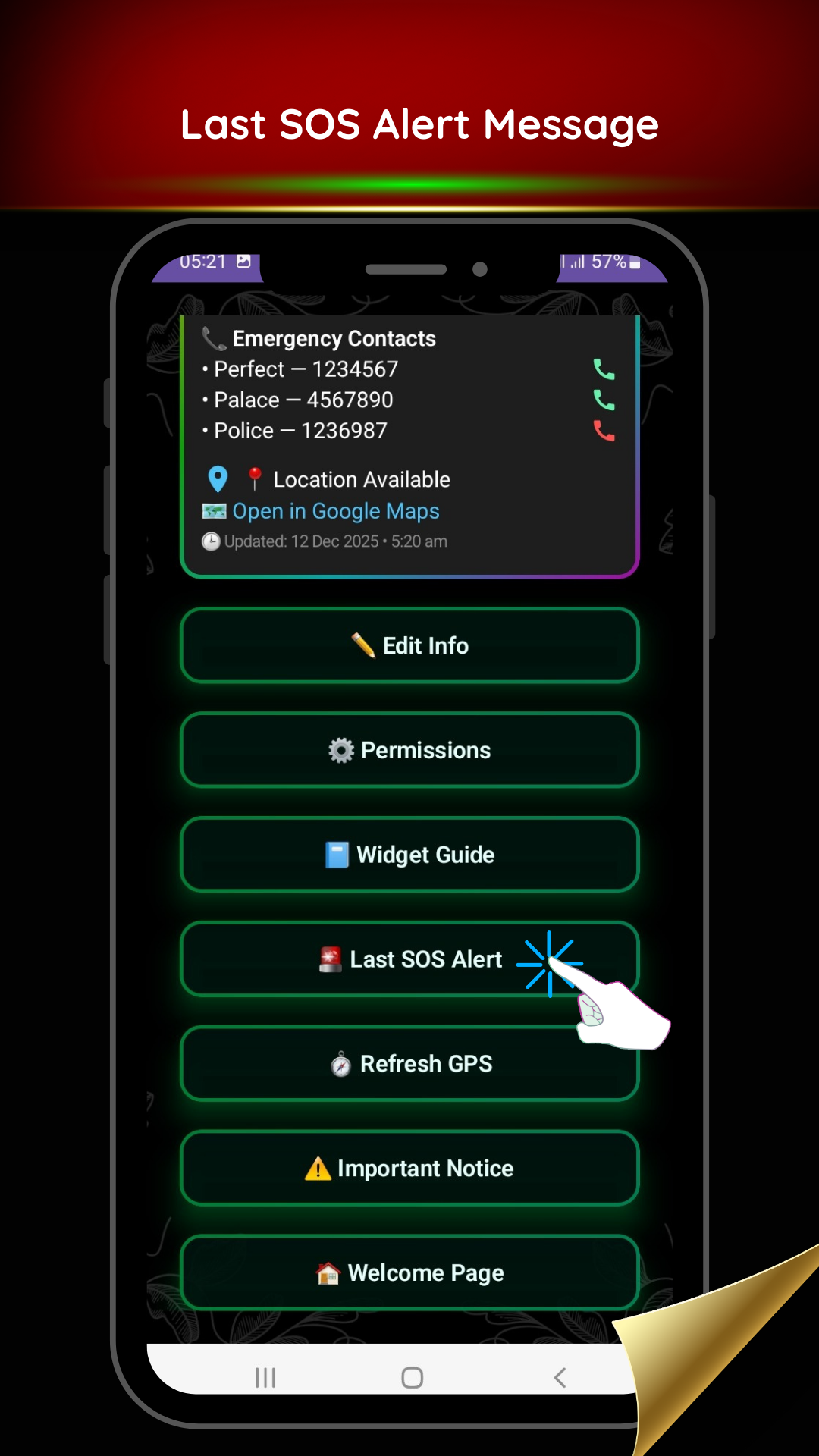 Last SOS Alert Message